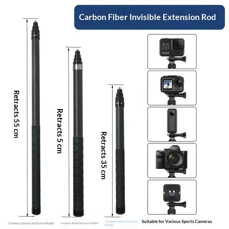 Carbon Fiber Selfie Boom (telescoping) — thumbnail 3