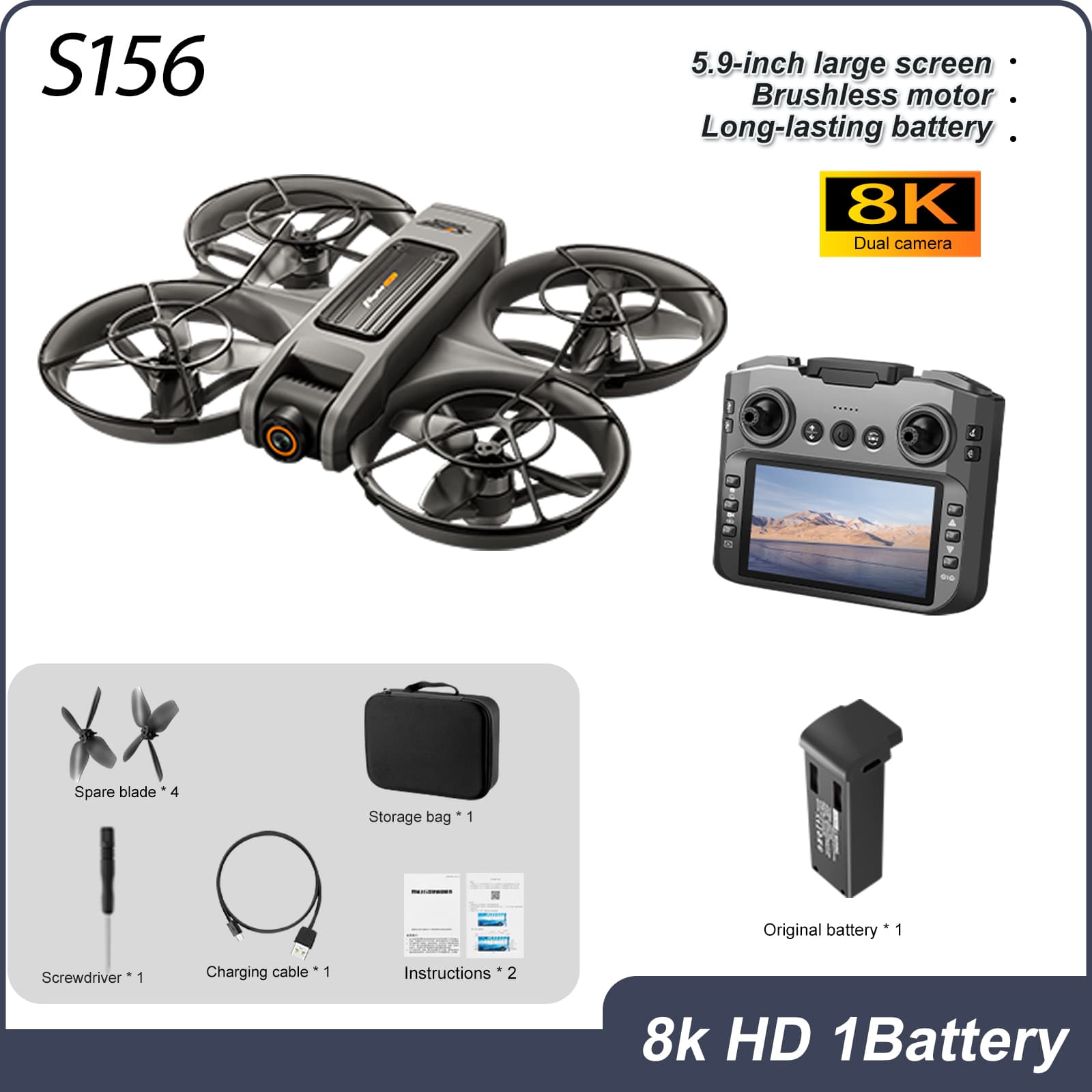 S156 Pro Drone (8K + HD Screen Remote) — thumbnail 4
